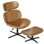 Bestier Mid Century Modern Swivel Criss Cross Chair with Ottoman