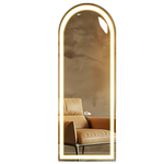 Full Length 63"x 20" Arched Floor Mirror with LED Lights