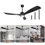 Vallerico 52'' Low Profile Ceiling Fans with Lights