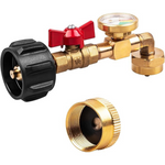 Propane Refill Adapter Converter with Valve & Gauge