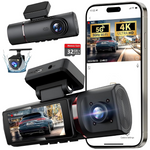 1080p 3 Channel 4K Dash Cam Rear and Inside with 32GB Card