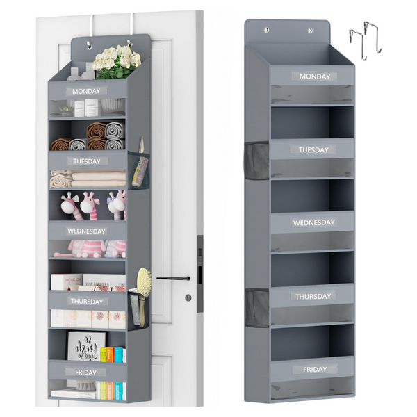 Veronly Over Door Hanging Organizer 5-Shelf Storage
