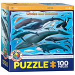 100-Piece EuroGraphics Whales And Dolphins Puzzle Blue