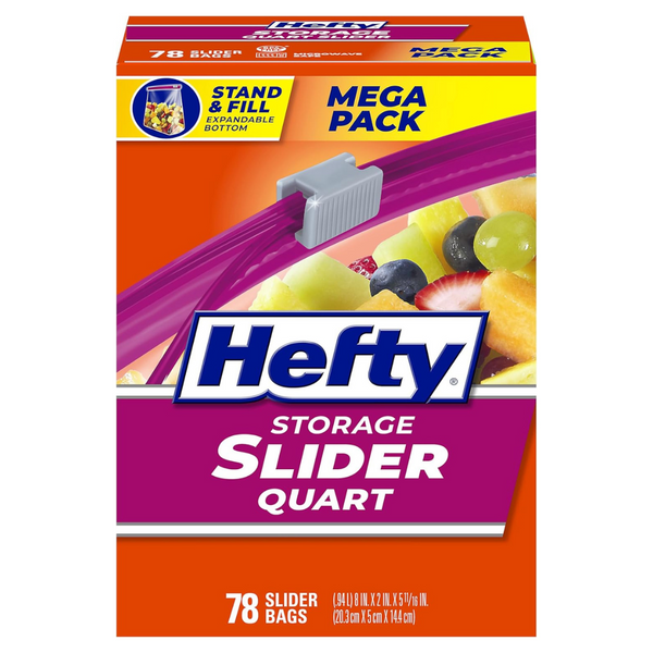 78-Count Hefty Quart Size Slider Storage Bags