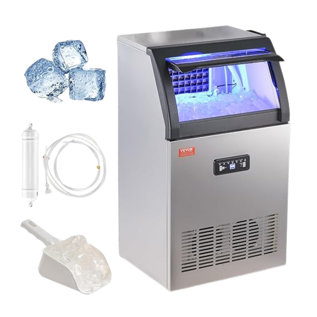 Vevor 130lbs/24H Ice Maker Machine With 33lbs Storage Capacity