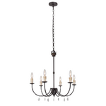 22.5" 6-Light Bronze Candlestick Chandelier