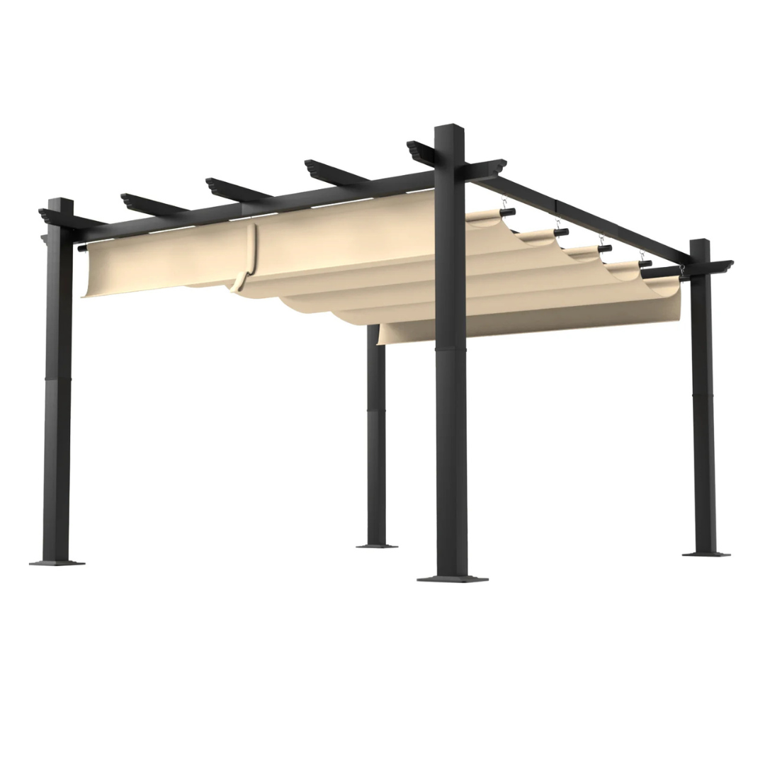 Aoxun 10x12-Foot Retractable Pergola With Sun-Proof Canopy
