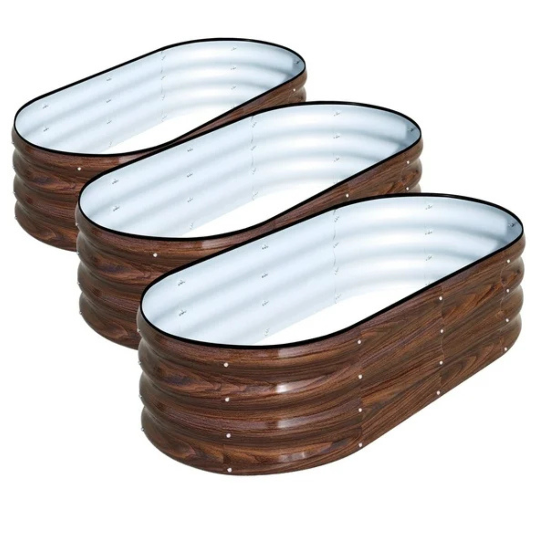 3-Pack 4-Ft Raised Galvanized Garden Bed