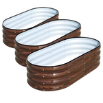 3-Pack 4-Ft Raised Galvanized Garden Bed