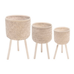 3-Piece Wood Planter With Stand