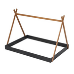 Black/Brown Wood Frame Full Size Platform Bed