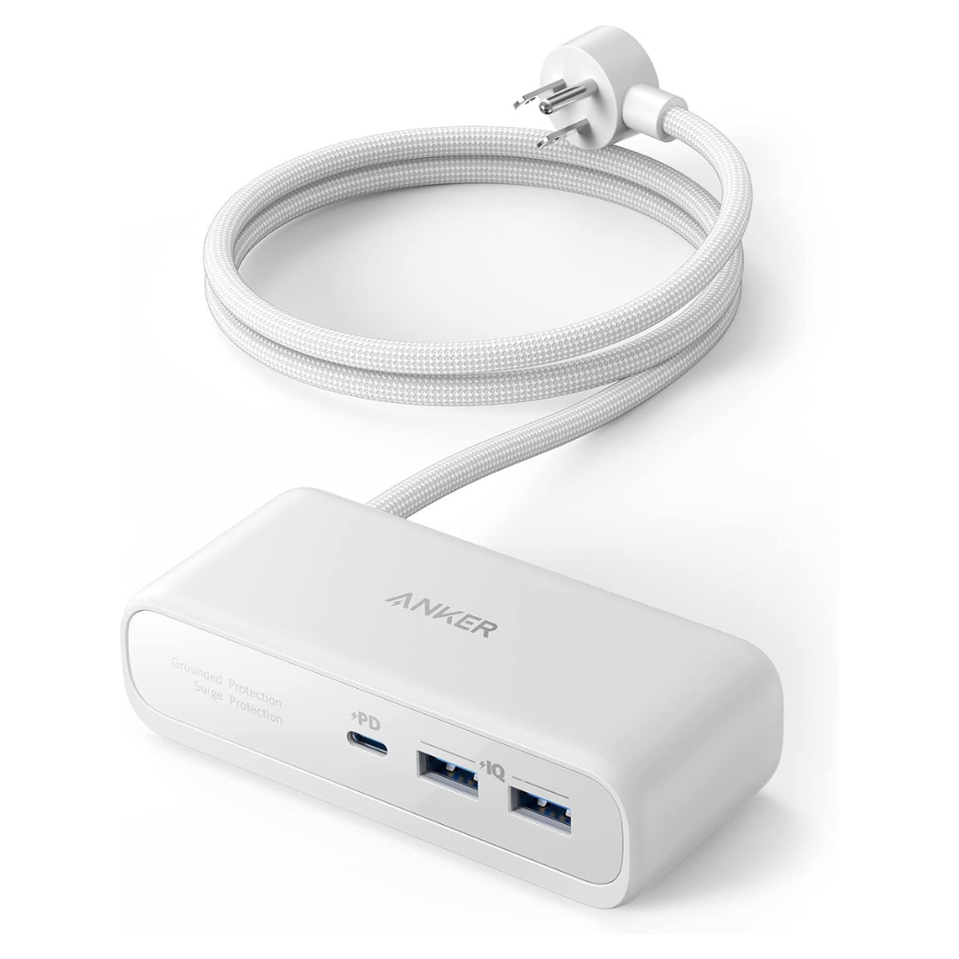 30W Anker 521 Power Strip Charging Station W/ 3 Outlets & USB-C