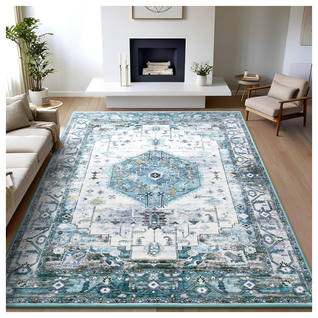 5'x7' Washable Non-Slip Vintage Abstract Area Rugs (3 Colors)