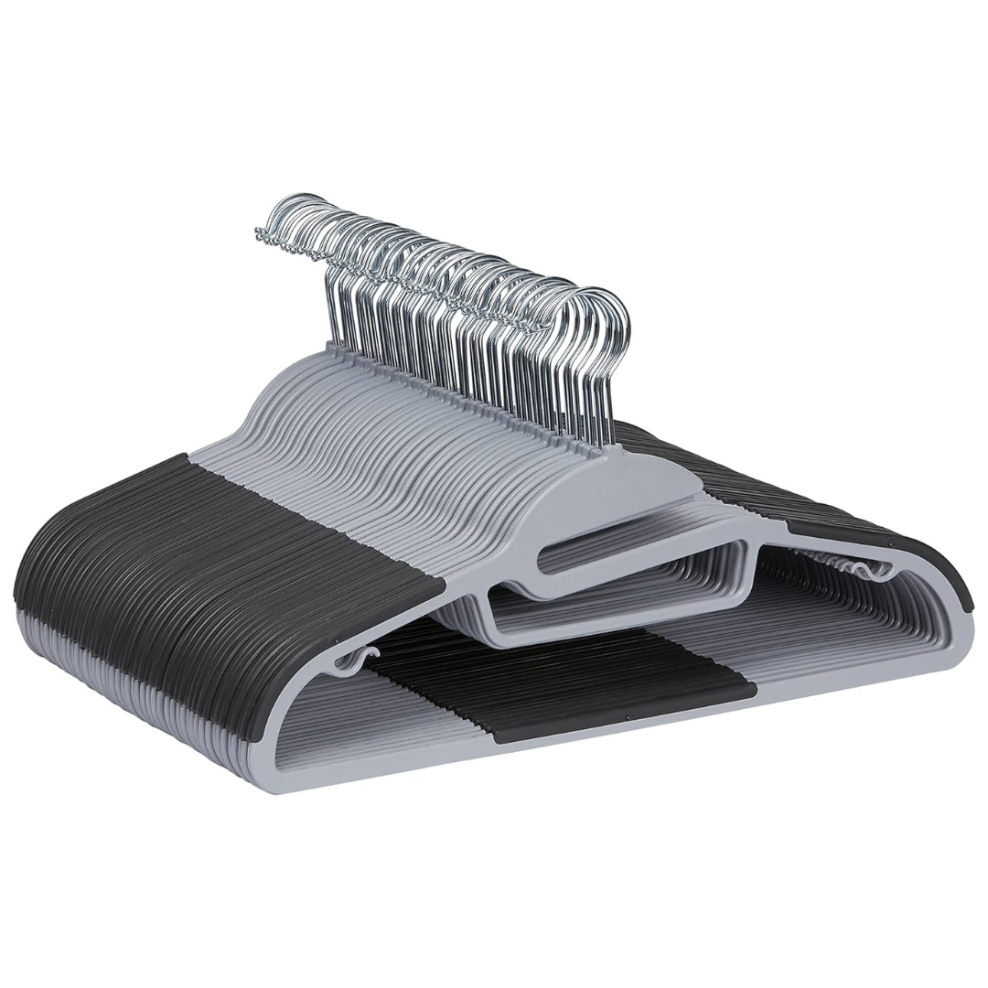 50-Pack Amazon Basics Rubber Coated Plastic Hangers