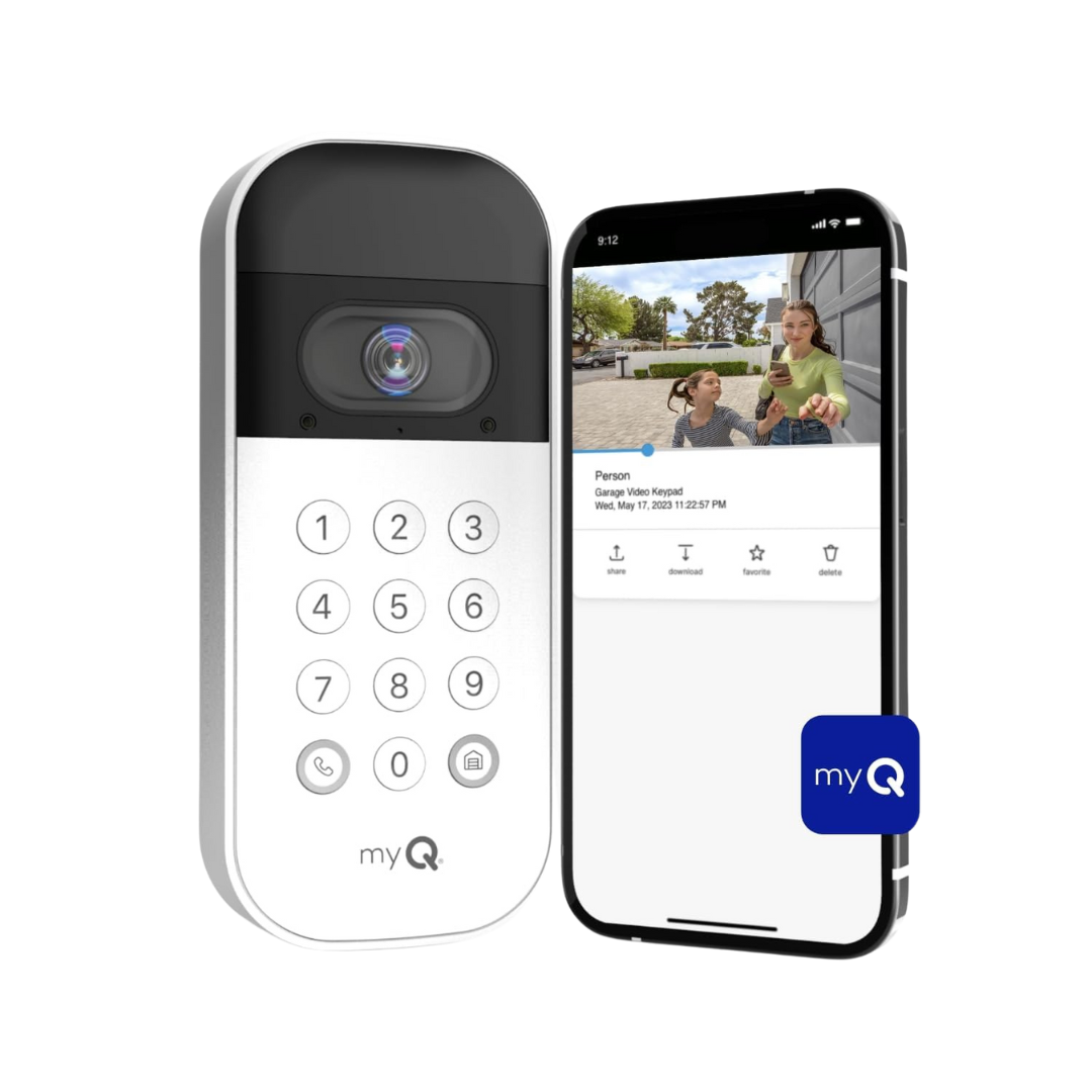 myQ Smart Garage Door Video Keypad With Wide-Angle Camera