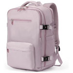 Shrradoo Airline Approved Travel Laptops Backpack (Pink khaki)