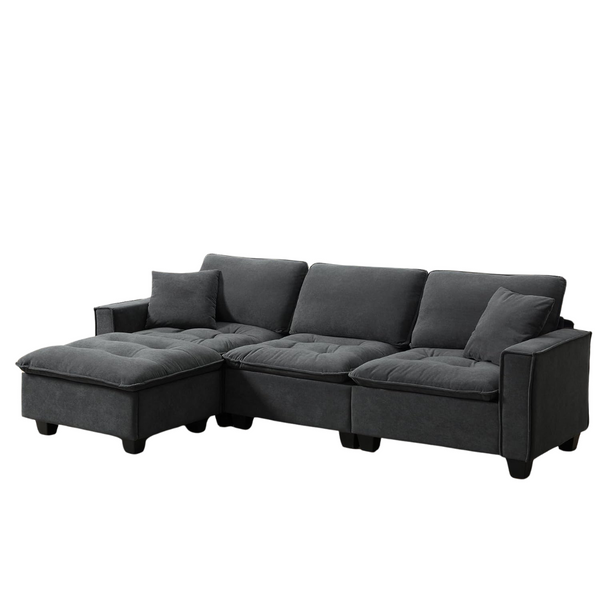 Merax Modern L-Shaped Cloud 4-Seat Sectional Sofa Set
