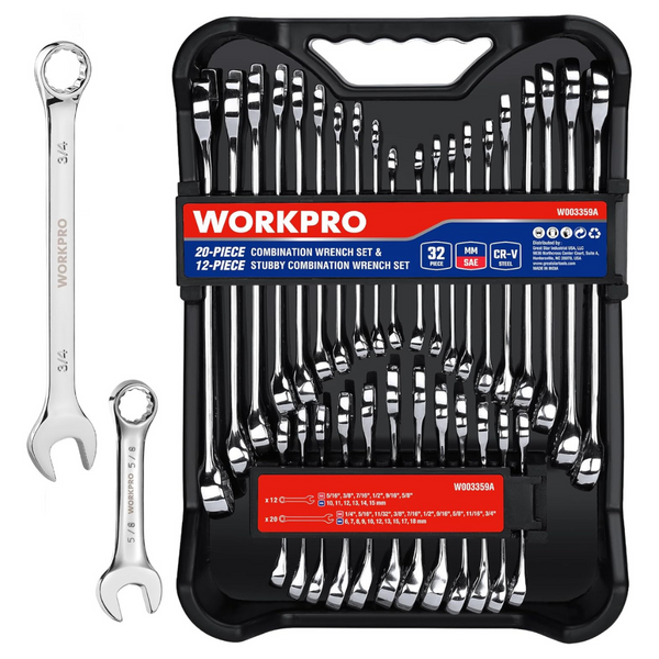 WorkPro 32-Piece SAE & Metric Combination Wrenches Set