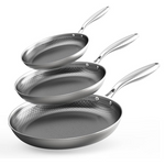 Set Of 3 Non-toxic Frying Pans (8"+10"+12")