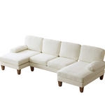 Ktaxon 111" Chenille U-Shaped Sectional Sofa (Off White)