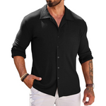 COOFANDY Men's Long Sleeve Ribbed Shirt