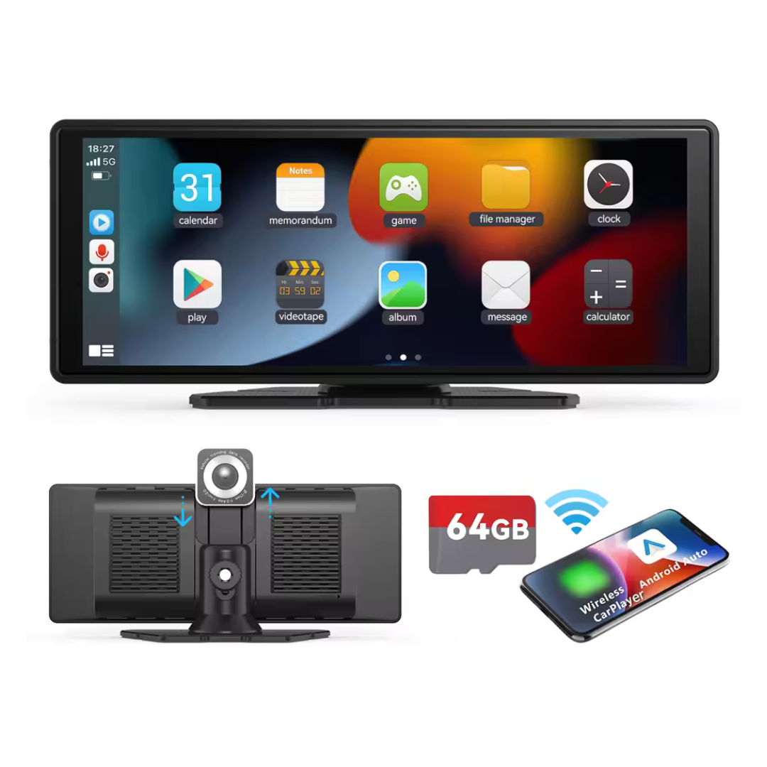Portable 10.26" HD Touchscreen Wireless Carplay Car Stereo