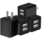 4-Pack 2.1A/5V Dual-Port USB Cube Power Adapter Charger
