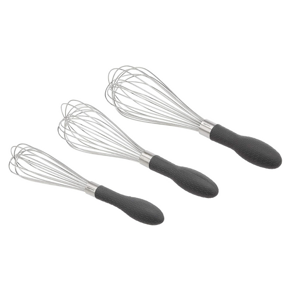 3-Piece Amazon Basics Stainless Steel Wire Whisk Set
