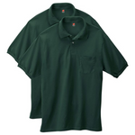 2-Pack Hanes Men's Short-Sleeve Jersey Pocket Polo