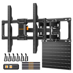 Perlegear Full Motion TV Mount W/ Metal Pegboard For 42"- 84"TVs