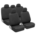 9-Piece BDK carXS Black Leather Faux Seat Covers For Cars