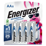8-Count Energizer Ultimate 1.5-Volt Lithium AA Batteries