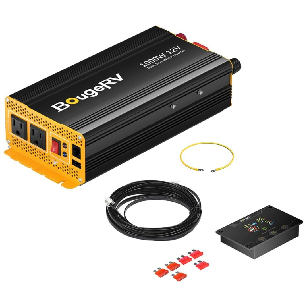 BougeRV 1000W 12V Pure Sine Wave Inverter With Bluetooth