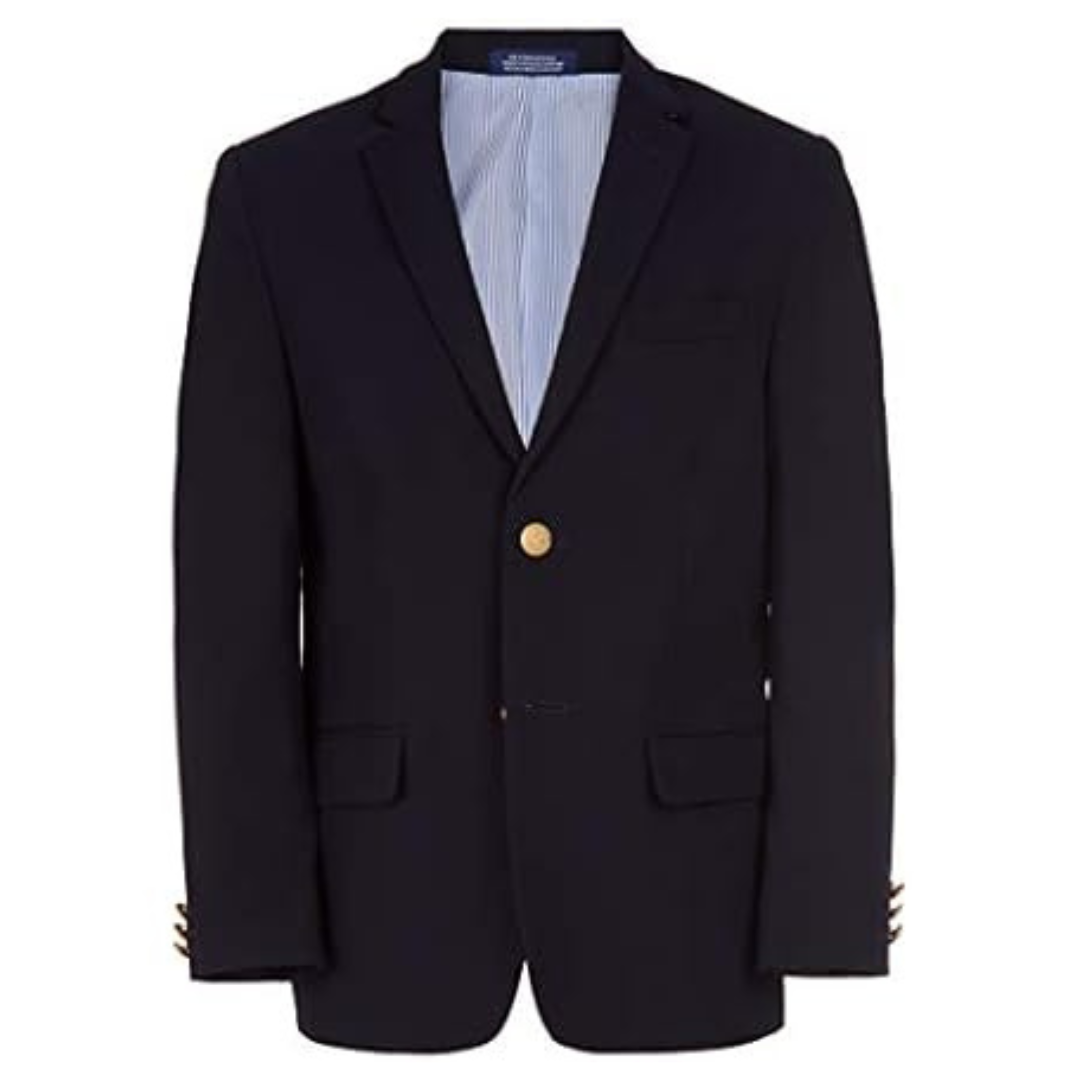 IZOD Boys Brass Button Blazer Jacket (20 Husky, Blue Indigo)