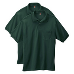 2-Pack Hanes Men's Short-Sleeve Jersey Pocket Polo (Various Colors)
