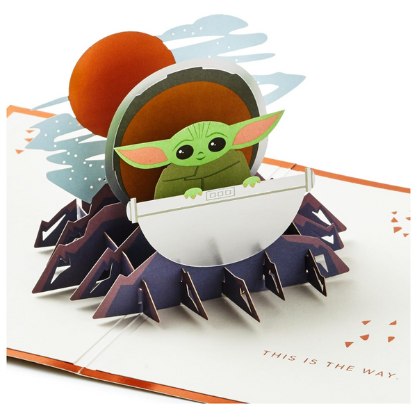Hallmark Paper Wonder Star Wars Baby Yoda Pop-Up Card