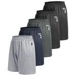 5-Pack Boojo Athletic Men's Gym Shorts With Pockets (Large Size)