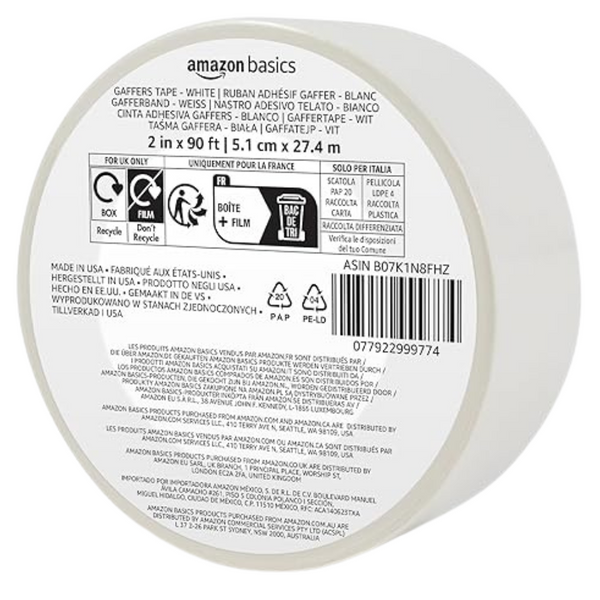 2" x 90' Amazon Basics No Residue Gaffers Tape