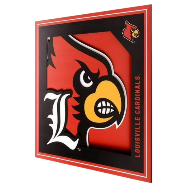 NCAA Louisville Cardinals 3D Logo Series 12" x 12" Wall Art