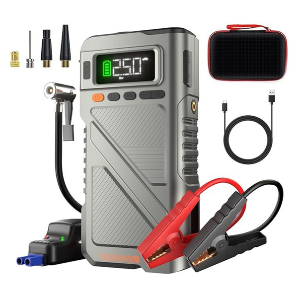 12V 150PSI 6000A Car Battery Jump Starter With Air Compressor