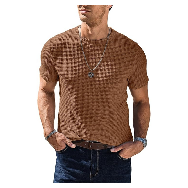 Men's Mesh Waffle Textured Summer Beach T-Shirt