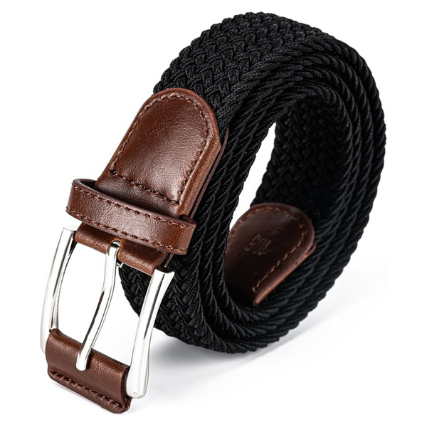 Elastic Fabric Woven Stretch Braided Mens Belt (32"-36")