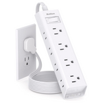 3-Sides 12 AC Outlets 5-Ft Flat Plug Surge Protector Power Strip