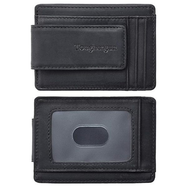 RFID Blocking Leather Magnetic Front Pocket Money Clip Wallet