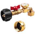 Propane Refill Adapter Converter With Valve & Gauge