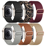6 Pack Stretchy Nylon Solo Loop Compatible With iWatch (Various)