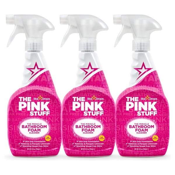 3-Pack 25.37 Oz Stardrops The Pink Stuff The Miracle Bathroom Foam Cleaner