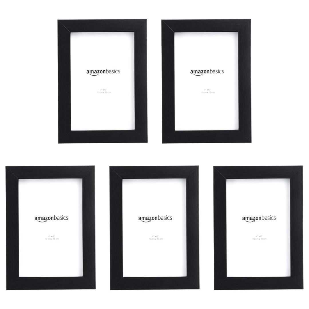 5-Pack Amazon Basics Rectangular Photo Picture Frame (3 Sizes)