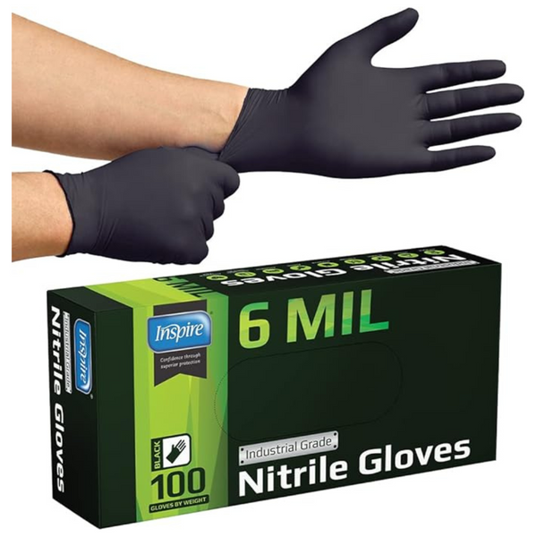 100-Count Inspire Heavy Duty 6 Mil Nitrile Disposable Gloves