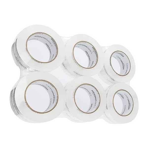 6-Pack Amazon Basics Plastic Adhesive Packing Tape (109 Yd Rolls)